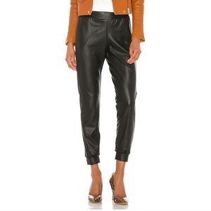 Commando faux leather joggers, black, size XS